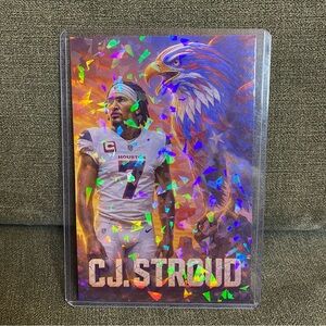 Custom CJ Stroud 4x6 cracked ice card. Texans